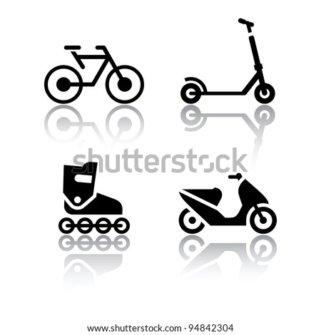 Set of transport icons - extreme sports