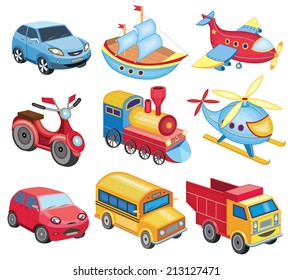 set of transport icons isolated on white (vector illustration)