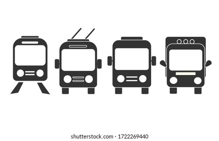 Establezca los iconos de transporte en fondo blanco. Elementos vectoriales, listos para usar. EPS10