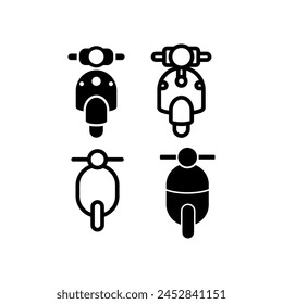 Set of transport icons - scooter and moped, vector illustration