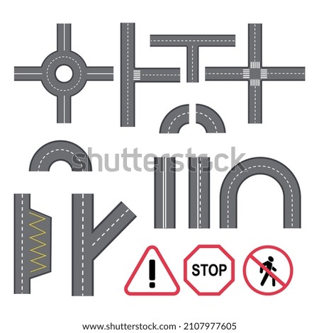 A set of transport interchanges. Vector illustration.