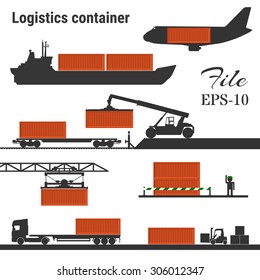 Set of transport for the transport and loading of containers.