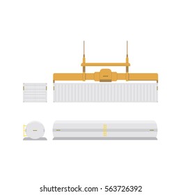 Set for transport and logistics. Tanker and container on a white background.
Front and side. Flat vector illustration EPS 10