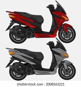 set transport scooter design, vector EPS 10