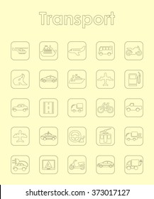 Set of transport simple icons