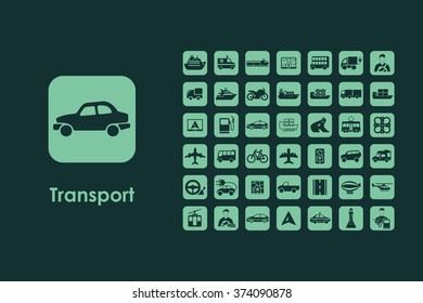 Set of transport simple icons
