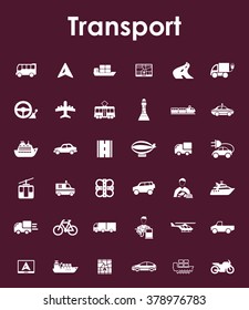 Set of transport simple icons