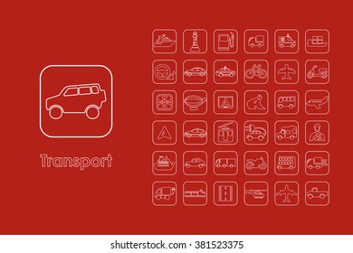 Set of transport simple icons