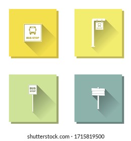 Set of transport stop vector icon