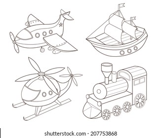 Set Transport Toys Vector Illustration Stock Vector (Royalty Free ...