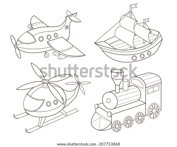 Set Transport Toys Vector Illustration Stock Vector (Royalty Free ...