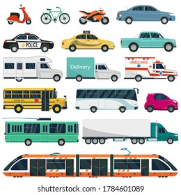 Set of transport vechicles illustration	
