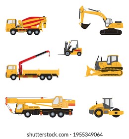 Set of transportation and construction machinery