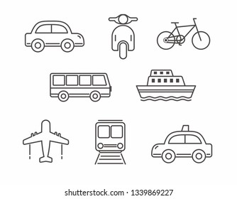 Set of transportation icon line design, transportation vector illustration 