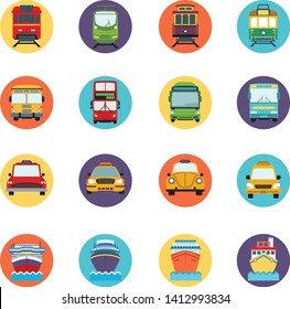 Set of transportation icon. With many type of vehicle