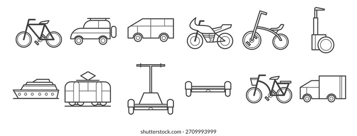 Conjunto de Ilustración vectorial de icono de transporte