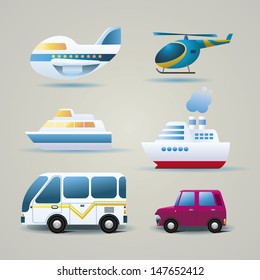 Set of transportation icons.