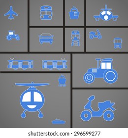 Set of transportation icons, eps 10
