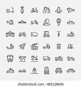 Set Transportation Icons Modern Thin Line Stock Vector (Royalty Free ...