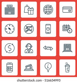 Set Of Transportation Icons On Appointment, Credit Card And Call Duration Topics. Editable Vector Illustration. Includes Calculation, Info, Drink And More Vector Icons.