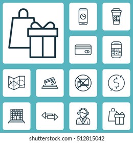 Set Of Transportation Icons On Calculation, Airport Construction And Crossroad Topics. Editable Vector Illustration. Includes Device, Credit, Mobile And More Vector Icons.