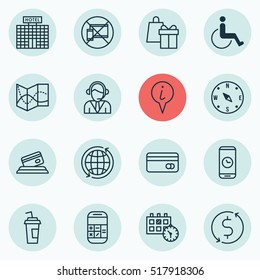 Set Of Transportation Icons On Calculation, Info Pointer And Appointment Topics. Editable Vector Illustration. Includes Around, Calculator, Shopping And More Vector Icons.