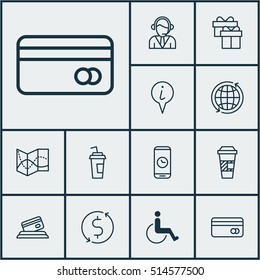 Set Of Transportation Icons On Call Duration, Money Trasnfer And Accessibility Topics. Editable Vector Illustration. Includes Accessibility, Disabled, Gift And More Vector Icons.