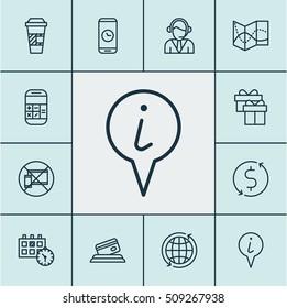 Set Of Transportation Icons On Present, Call Duration And Forbidden Mobile Topics. Editable Vector Illustration. Includes Present, Calculator, Mobile And More Vector Icons.