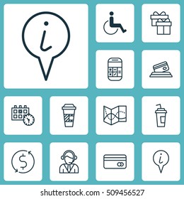 Set Of Transportation Icons On Present, Calculation And Accessibility Topics. Editable Vector Illustration. Includes Info, Road, Center And More Vector Icons.