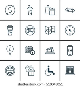 Set Of Transportation Icons On Takeaway Coffee, Money Trasnfer And Credit Card Topics. Editable Vector Illustration. Includes Cup, Locate, Credit And More Vector Icons.