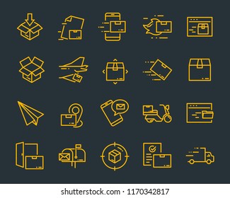 set of transportation icons ,such as transport, delivery, send