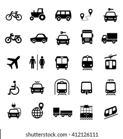 Set of transportation icons. Vector elements