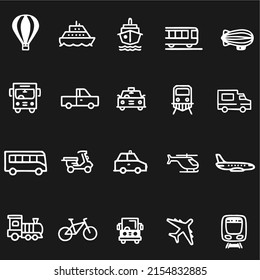 Set of transportation icons for web design. Web element graphic