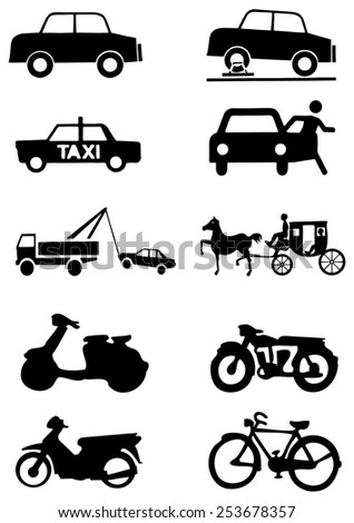 Set of transportation vector icon. 