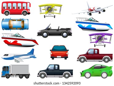 Set of transportation vehicle illustration