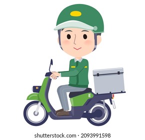 A set of Transportman man on a Electric scooter .It's vector art so easy to edit.