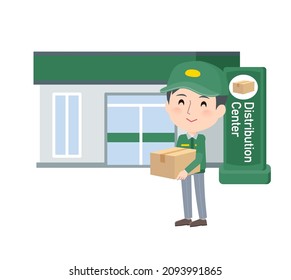 A set of Transportman man with post office.It's vector art so easy to edit.