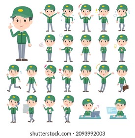 A set of Transportman man with who express various emotions.It's vector art so easy to edit.