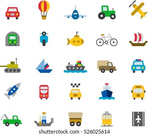 set of TRANSPORTS color flat icons