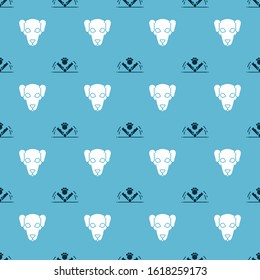 Set Trap hunting and Hunting dog on seamless pattern. Vector