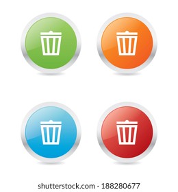 Set of Trash Bin Icons