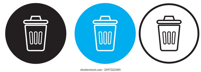 Set of trash can icon symbol vector on white background