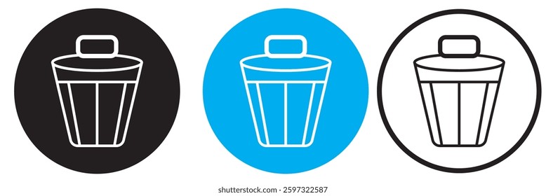 Set of trash can icon symbol vector on white background