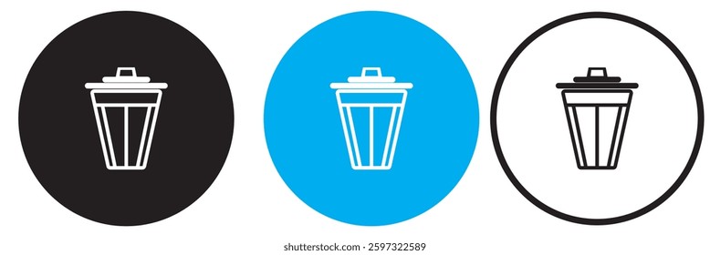 Set of trash can icon symbol vector on white background