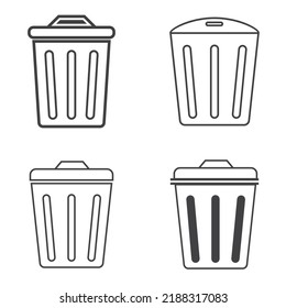 set 
trash can icon vector illustration