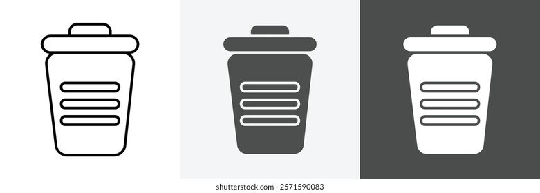 Set of Trash can icons set vector art