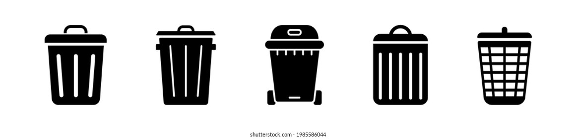 Conjunto de iconos vectoriales relacionados con la papelera