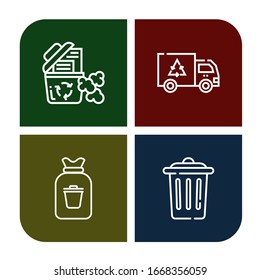 Set of trashcan icons. Such as Recycle bin, Garbage, Rubbish, Trash , trashcan icons
