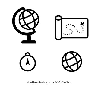 Set of Travel accessories icons, vector