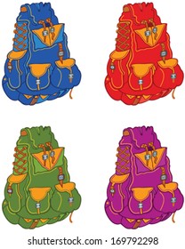 Set of travel backpacks